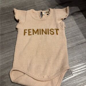 Reformation Blush Knit Baby Sweater Bodysuit